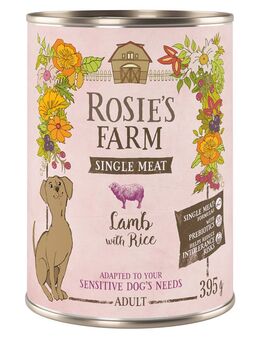 Rosie's Farm Single Meat Adult 6 x 395 g - Lamm & Reis