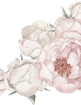 queence Wandtattoo Leah (1 St), Wandbild, Sticker, rosa, Blume, Blüte, selbstklebend, Pastellfarben