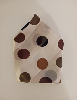 Halstuch Einstecktuch beige gepunktet 50x50 cm Polyester Korea - Essen