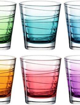 LEONARDO Whiskyglas VARIO STRUTTURA, Glas, 250 ml, Farbverlauf, 6-teilig