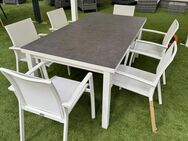 Teico 7tlg Gartenset Gartenmöbel Esstisch Aluminium in Weiß - Hamminkeln