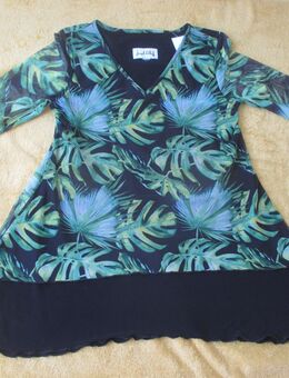 NEU mit Etikett * Palm * Blätter * Mesch- Chiffon * Doppellagig * Dreiviertel Arm * A-Linie * T- Shirt * Tunika "Joseph Ribkoff" Gr. 42- 44/ L * grün Töne * schwarz * - Riedlingen