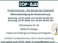 "Friedrichspark": Große Südterrasse mit 23 m², zwei Tageslichtbäder, 94 m² Privatgarten, KfW 55! - Villingen-Schwenningen