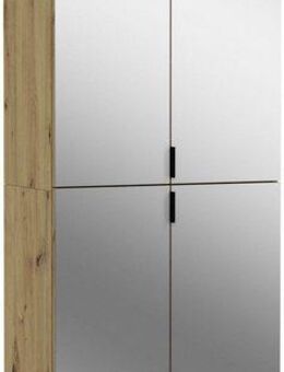 INOSIGN Schuhschrank Trondheim, Höhe 193 cm, 4 Spiegeltüren, 9 Fächer, 7 Einlegeböden inkl. ausziehbarer Kleiderstange, Garderobenschrank, Kleiderschrank