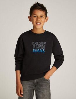 Calvin Klein Jeans Sweatshirt GRADIENT FLOCK LOGO CN für Kinder bis 16 Jahre mit Logoprägung