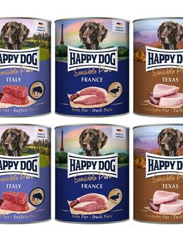 Happy Dog Sensible Pure 6 x 800 g - Mixpaket Sensible (3 Sorten)
