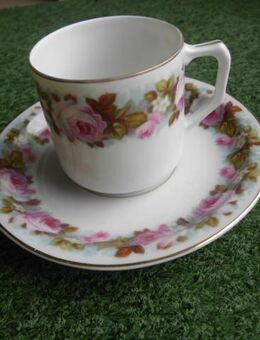 Königl.Priv.Tettau Porzellan Mokkatasse Rosen Espressotasse Tasse Goldrand Bayern Retro Vintage 9,- - Flensburg