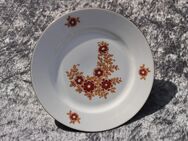 Frühstücks- / Kuchenteller Graf von Henneberg / orange / rot / Vintage / Blumen - Zeuthen