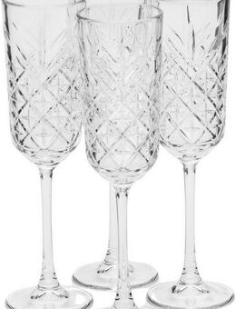Pasabahce Sektglas Timeless, 17,5 cl, 4 Stück, Glas, Strukturglas, spülmaschinengeeignet