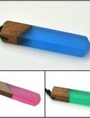 Halskette mit Holz Naturtein Anhänger Schmuck Herren Damen Blau Grün Rosa  13,90 €* in 78052
