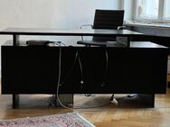 Schreibtisch, 50er Jahre, Echt-Teakholz, schwarz gestrichen - Berlin Charlottenburg-Wilmersdorf