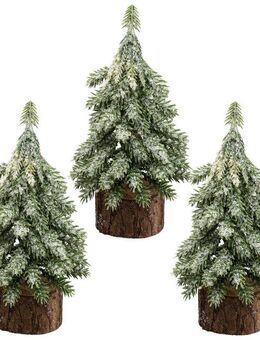 Winterliche Kunstpflanze Tannenbäumchen, Creativ green, Höhe 15 cm, auf Holzfuß