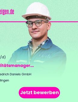 Qualitätsmanager (m/w/d) - Solingen (Klingenstadt)