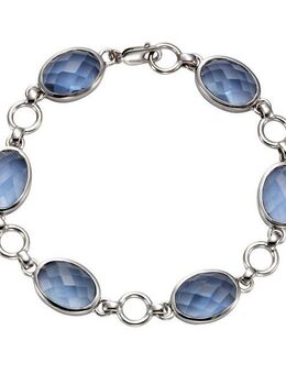 Jamelli Armband 925 Silber rhodiniert Quarz blau (beh)