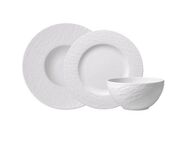 Villeroy & Boch Geschirr-Set Manufacture Rock blanc (6-tlg), 2 Personen, Fine China-Porzellan, Made in Germany, Fine China Porzellan