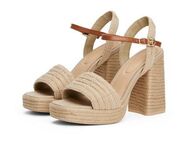 Tommy Hilfiger ROPE HEEL PLATFORM SANDAL High-Heel-Sandalette, Blockabsatz, Plateau, Sommerschuh mit verstellbarer Schnalle