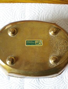 Gilde-Messing?-Schale,schwer,ca. 8 cm hoch,ca. 24x11,5 cm,Alt - Linnich