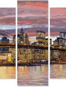 Schipper Malen nach Zahlen Meisterklasse Polyptychon - New York Morgendämmerung, Made in Germany