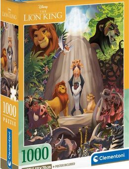 Clementoni® Puzzle Disney Compact, König der Löwen, 1000 Puzzleteile, Made in Europe