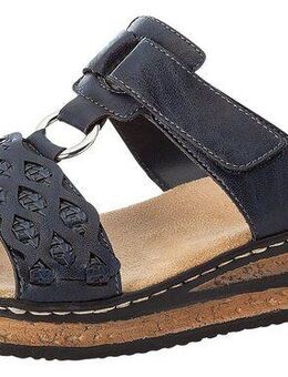 Rieker Pantolette, Keilabsatz, Sommerschuh, Schlappen mit Riemchen in Flechtoptik