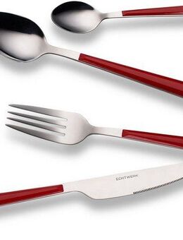 ECHTWERK Besteck-Set Basic (16-tlg), 4 Personen, Edelstahl 18/0, Camping/Picknickbesteck, Kunststoffgriffe