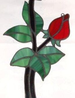 Fensterbild (Handarbeit) aus Glas, Rose verschiedene Ausführungen - Krefeld