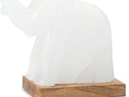 HIMALAYA SALT DREAMS Salzkristall-Tischlampe Elefant, LED wechselbar, Warmweiß, Handgefertigt aus Salzkristall - jeder Stein ein Unikat, H: ca. 11cm