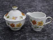Milchkännchen und Zuckerdose Winterling / Porzellan / Blumen / grün / Bavaria - Zeuthen