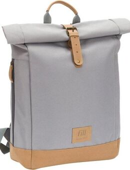 Fillikid Wickelrucksack Rolltop Berlin grau, inkl. Wickeltunterlage