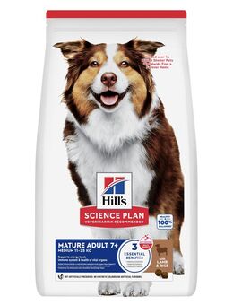 Hill's Science Plan Mature Adult 7+ Medium mit Lamm & Reis - Sparpaket: 3 x 2,5 kg