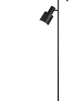 TRIO Leuchten Stehlampe AGUDO, Stehleuchte 2-flammig, exkl 2xE27 max 10W, mit Fußschalter, Ein-/Ausschalter, Leuchtmittel wechselbar, warmweiß - kaltweiß, 161cm hoch, Metall Lampenschirme, Stehlampe Wohnzimmer Esszimmer