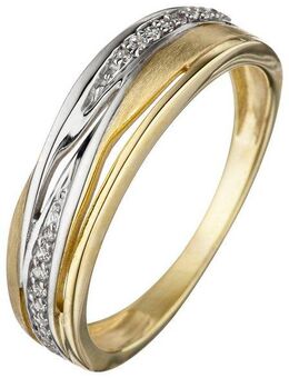 JOBO Goldring, 333 Gold bicolor mit 18 Zirkonia