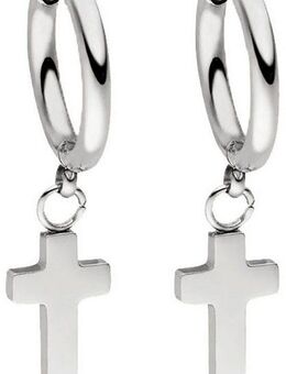 Purelei Paar Creolen Schmuck Geschenk Cross Kreuz Ohrringe