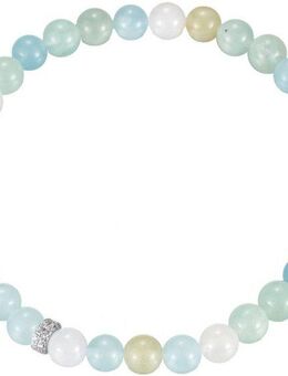 Firetti Perlenarmband Schmuck Geschenk Silber 925 Armschmuck Armkette Rondell, mit Zirkonia (synth), mit Amazonit- oder Muschelperlen