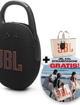 JBL JBL-Set: Clip 5 + gratis dazu: XXL-Strandtasche Portable-Lautsprecher (Bluetooth, 7 W, ultra-kompakt, wasser- und staubgeschützt (IP67), 7 Watt RMS)