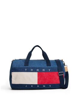 Tommy Jeans Weekender TJM ARCHIVE DENIM DUFFLE, Unisex Reisetasche, Freizeittasche mit plaktiver Logoflagge