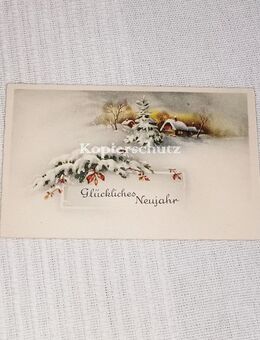 Neujahrs-Karte "Glückliches Neujahr" (11,2x6,8cm) sehr alt - Bautzen