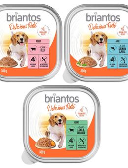 Briantos Delicious Paté 27 x 300 g - Mix: Fisch, Lamm & Rind