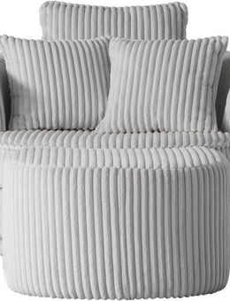 Leonique Drehsessel MAISIE, Love Seat XXL Lese-Sessel, Big-Sessel mit Hocker, (2-St), Set in MEGA CORD und Web-Velours, drehbar 360 Grad