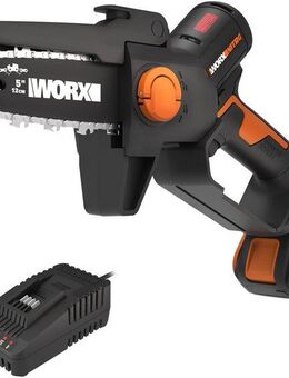 Worx Akku-Kettensäge WG325E NITRO Profi Mini, 12 cm Schwertlänge, Einhand Astsäge, Brushless Motor, inkl. Akku und Ladegerät