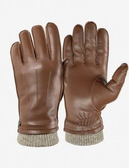 PEARLWOOD Lederhandschuhe JACKSON (1 Paar) Strickbündchen, dekorative Ziernähte, weiches Fleecefutter