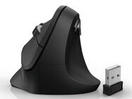 Hama Ergonomische vertikale Funkmaus für PC Laptop, ohne Kabel, Schwarz ergonomische Maus (Funk, USB, Vorbeugung Tennisarm/Mausarm)