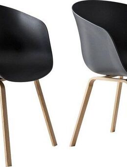 SalesFever Schalenstuhl Lund Designer Esszimmerstuhl im 2er-Set (Set, 2 St), Zweier-Set: Metallbeine mit edler Holzoptik