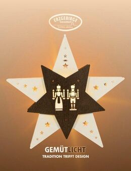 Weigla Dekostern LED Engel und Bergmannn, Fensterbild, WEIẞ-BRAUN, Made in Germany, 1 St., Erzgebirge garantiert, Weihnachtsdeko Innen, Weihnachtsbeleuchtung