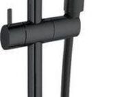 WENKO Stangenbrause-Set Watersaving, Schwarz, Länge Stange: 70 cm