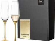 Eisch Germany Sektglas Champagner Exklusiv, Kristallglas, Auflage in Echtgold, 180 ml, 2-teilig