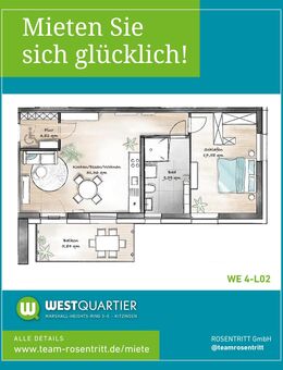 ZUR MIETE - 2-Zimmer-Wohnung mit Balkon in 97318 Kitzingen (WE 4-L02) - Kitzingen
