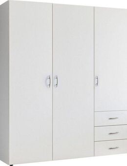 Schlafkontor Drehtürenschrank Harry Schlafzimmerschrank Bestseller in weiß Kleiderschrank Garderobe mit 3 Schubkästen, in 2 Breiten