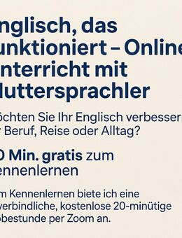 Englisch, das funktioniert – Online-Unterricht mit Muttersprachler - Frankfurt (Main)