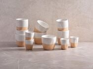 andas Espressotasse Espressobecher, modernes Geschirr-Set Bruddesta, 4er Set, Steinzeug, hohe Haltbarkeit, spülmaschinengeeignet & mikrowellengeeignet, 80 ml